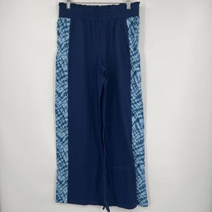 AnyBody Womens Wide Leg Pants‎ Blue Shibori Tie Dye Elastic Waist Pockets XS New
